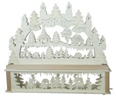 SchwibboLa KB 10-34 Erzgebirgischer Doppelt Beleuchteter Schwibbogen inklusive Erhöhung mit Zertifizierung, 52 x 42 cm 10-34