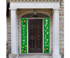 Happy St. Patricks Day with Lucky Hanging Banner Saint Patricks Day Welcome Porch Schild St. Patricks Day Irish Day Tür Veranda Wand Fenster Dekoration