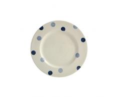 Fairmont and Main Dessertteller aus Ton, Cremefarben mit blauen Punkten, 4er-Set