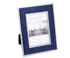 Fulemay Leder Bilderrahmen Einfach und Stylisches Geschenk Photo Rahmen für Tisch und Wand Décor 4x6 Dunkelblau