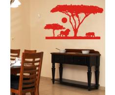 INDIGOS 4052166115971 Wandtattoo w552 Afrika / Steppe Wandaufkleber 96 x 52 cm, rot