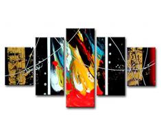 Visario Leinwandbild, rot schwarz blau gelb braun weiß orange Gold Silber