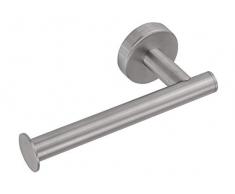 INDA STYL Toilettenpapierhalter, Edelstahl, gebürstet, Weiß, 8 x 17 x 5 cm