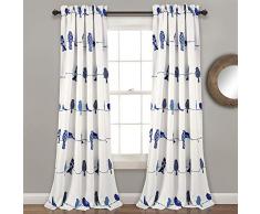 Lush Decor Rowley Vorhänge mit Vögeln, verdunkelnd, für Wohnzimmer, Esszimmer, Schlafzimmer, 227 cm lang x 132 cm breit
