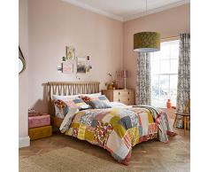 Clarissa Hulse Ginkgo Patchwork Deckenset Soft Pink Senf, Weiches Rosa/Senf, Doppelbett