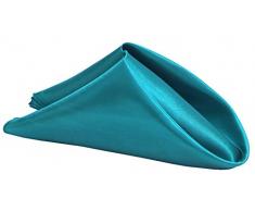 MDS 100 Stück Hochzeit 50,8 x 50,8 cm Quadratisch Satin Tisch Serviette Oder Taschentuch Dinner Servietten für Hochzeit Bankett, Home Party Deko Dekoration – Weiß 25 Dunkles Türkis