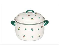 Riess Country-Gmundner Blumentopf mit Deckel, Durchmesser 20 cm, mehrfarbig