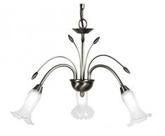 Oaks Lighting 3128 3 als Sadon Deckenleuchte in Antique Silver Finish mit mattem Glas