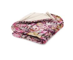 Emoji Total Luxury Fleecedecke, Polyester, Lila, Einzelbett, 190 x 120 x 3 cm