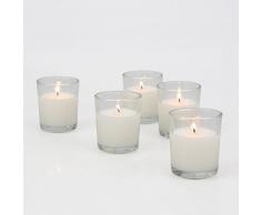 Stonebriar geruchloses Glas Votiv Kerzen (48 Stück), weiß, S