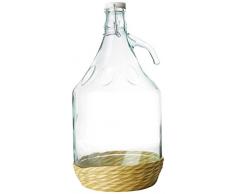 Home Glasballon Glas Korb Kunststoff, 5 LT, grau