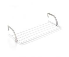 Rayen Wäscheständer für Balkone, Stahl, ABS, Weiß-Grau, 81 x 37,5 x 15 cm