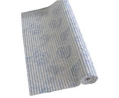 Venilia Weichschaummatte Venisoft Ferns Muster rutschfester Bodenbelag Duschmatte Anti-Rutschmatte, PVC-Polyester, blau-weiß, 0,5 x 65 x 200 cm, 54796, 65 x 200 cm