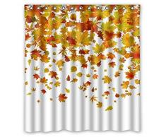 Fashion Dusche Vorhänge Romantische Herbst The Fall Of Ahorn Blätter – Individuelle Badezimmer Vorhänge Wasserdicht Polyester Stoff, Polyester, leaf, 66 x 72