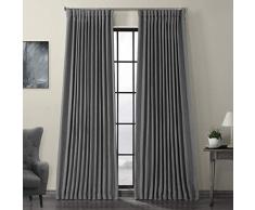 HPD Half Price Drapes BOCH-LN18513-96-DW Verdunkelungsvorhang aus Leinen, extra breit, Verdunkelungsvorhang, 100 x 96, Blazer Grau