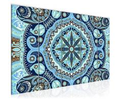 Bilder Buddha Feng Shui Wandbild 150 x 60 cm Vlies - Leinwand Bild XXL Format Wandbilder Wohnzimmer Wohnung Deko Kunstdrucke Blau 5 Teilig - MADE IN GERMANY - Fertig zum Aufhängen 506756b