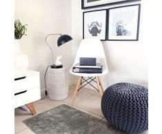 Thedecofactory Teppich Extra Weich, Polyester, Grau, 90 x 60 x 2 cm