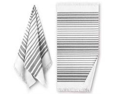 Softerry Strandtuch, groß, türkischer Stil, 91 x 178 cm, sandfrei, flach gewebt auf der Vorderseite, saugfähiges Frottee auf der Rückseite. Single 36 x 70 schwarz