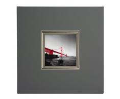 Mini Kunstdruck auf Papier (Poster) Foto von Golden Gate Bridge in rot, mit Rahmen aus Holz und grauem Eco-Leder, ohne Glas, 40x40x1.5 cm, ErgoPaul, IGP4505-E1-80SZ6-40x40x1.5