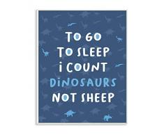 The Kids Room by Stupell to go to sleep I Count Dinosaurier Not Sheep Blue Typografie Wandtafel 12x18 merhfarbig