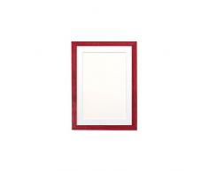 Montiert Konfetti Holz Rahmen Reihe 20 mm Fotorahmen | Bilderrahmen | Poster - m-cnfeti-RNG-2-20 mm - Parent, Red with White Bespoke Mount, 10x8 for 8x6 Pictures