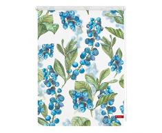 Lichtblick Rollo Klemmfix, 90 x 150 cm mit Motiv Heidelbeere - Blau Grün Montage ohne Bohren, moderner Sicht-und Sonnenschutz, Motivrollo, lichtdurchlässig & Blickdicht