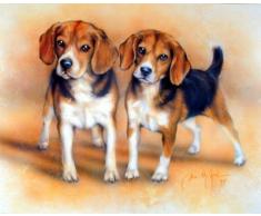 YISUMEI Decke Komfort Wärme Weicher Plüsch Überwurf für Couch Zwei Beagle Süßer Hund Welpen Tier, Polyester, Braun, 152 x 203 cm