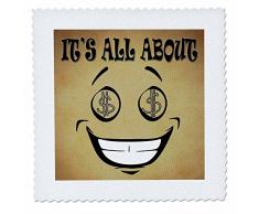 3D Rose Its All About Its All About Money Steppdecke, 25,4 x 25,4 cm