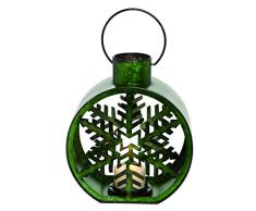 Transpac Laterne, Weihnachtsdekoration, Metall, Grün