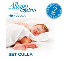 Allergosystem Bettwäsche aus Polyester mit Reißverschluss für Wiege, Babybett 70x140x10 cm und 40x60 cm Kissenbezug