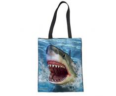 Allcute Canvas Geschenktasche für Geburtstag, Muttertag, Urlaub, Weihnachten, Party Tote Bag für Hochzeit, Einkaufstasche hai