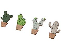 Mopec Zange aus Holz, Kaktus, 4 Mod Stdo. 2,5 x 3,7 cm, 8er-Pack, Grün, Einheitsgröße