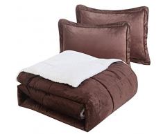 VCNY Home Micro Nerk Schmusetuch und Kissenbezüge, King Size, Schokoladenbraun