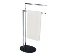 Wenko 18561100 Handtuch- und Kleiderständer Scopello - 2 Arme, Chrom, Glas, 49 x 82 x 23.5 cm, Chrom-schwarz