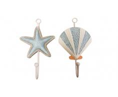 Tolles Set von (2) Seestern & Sea Shell Wand Decor Kleiderbügel.