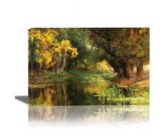 Eurographics Gemälde im Herbst, gerahmt, 61 x 91 cm, Beige, Orange, Bronze