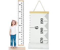 ONYADD Baby-Wachstumsdiagramm Handing Lineal Wanddekoration für Kinder Kinderzimmer Leinwand abnehmbar aufgerollt 189,9 x 20,32 cm, weiß