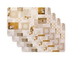 Venilia Tischset SNOW LOVE Platzset für Esszimmer Weihnachts, 4er Set abwischbar Polypropylen, lebensmittelecht, 45 x 30 cm, 4 Stück, 59067, Kunststoff