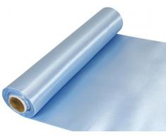 20 m Rolle Satin Stoff für Hochzeiten, Tischläufer, Schärpen und Girlanden hellblau