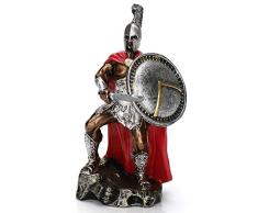 YHT Leonidas Sparta King Statue 10 cm hoch Spartacus Harz Rüstungsritter griechischer Ritter Skulptur Sparta römischer Krieger Dekor