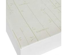 Royal Bedding Matratzenschoner, hypoallergen, antibakteriell, aus Bambus, wasserfest, weich und atmungsaktiv, Kissen-Schutz, elastischer Matratzenschutz King weiß