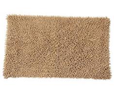 Castle Hill 100% Baumwolle Chenille Shaggy Badvorleger Teppich mit Spray Latexunterseite 24 x 40 Taupe