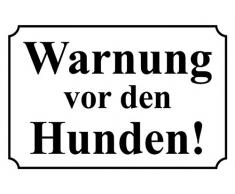 Schatzmix Warnung vor den Hunden ! weißes Warnschild, Garten - Zaun, Straßen - Blechschild 20x30 cm