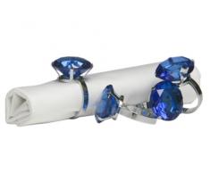 Premier Housewares Serviettenringe, 4er Set, Sapphire Diamante, Chrome beschichted