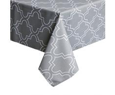 Tischdecke für quadratisch/rechteckig Tische, Tisch Kleidung Wasserdicht und auslaufsicher, 100 % Polyester, hellgrau, 60x84
