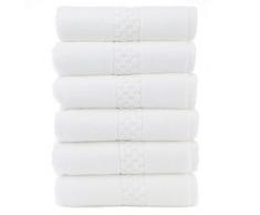 Luxus Hotel & Spa Handtuch 100% echtem Türkische Baumwolle kariert Muster (weiß, Handtuch Set von 6)