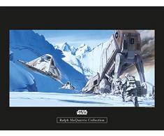 Komar Wandbild Star Wars Classic RMQ Hoth Battle Snowspeeder | Kinderzimmer, Jugendzimmer, Dekoration, Kunstdruck | ohne Rahmen | WB145-40x30 | Größe: 40 x 30 cm (Breite x Höhe)