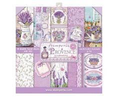STAMPERIA SBBS10 Papierblock 10 Blätter 20.3 x 20.3 (8 x 8) doppelseitig Provence, Mehrfarbig