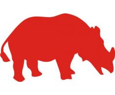 INDIGOS 4250380594750 Wandtattoo W055 Nashorn Afrika Wandaufkleberin 3 Größen, 80 x 47 cm, rot