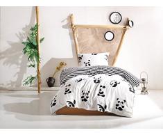 EnLora Home Steppdecke für Einzelbett, Black White, 155 x 200 cm, 2 Stück